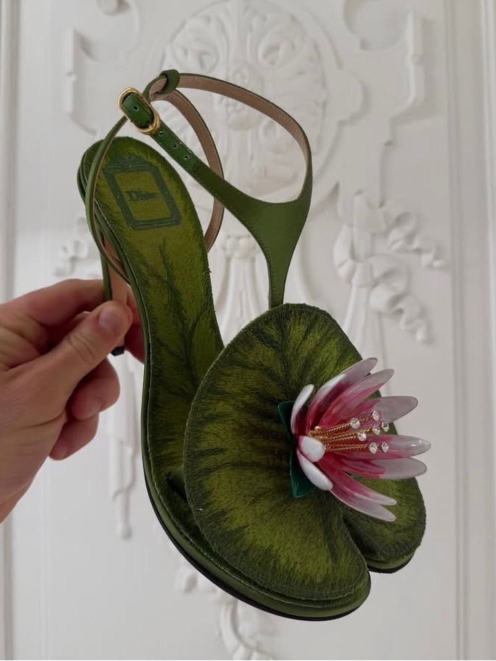 NWB Dior Nympheas Water Lily Sandal Heel sz36.5 - Picture 3 of 12